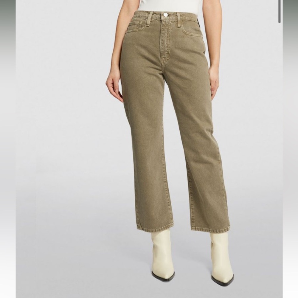 NWOT FRAME Le Jane Crop Jeans in Stoned Moss size 34